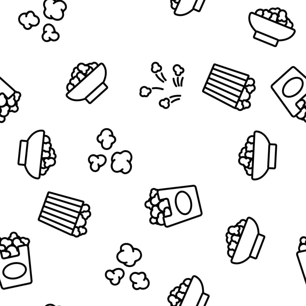 Popcorn Tasty Snack Vector Seamless Pattern