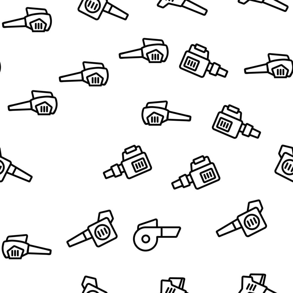 Leaf Blower Equipment Vector Seamless Pattern