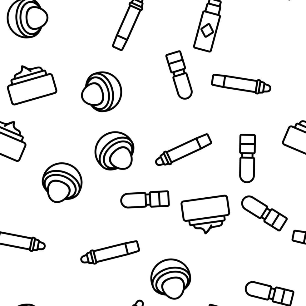 Lip Balm Cosmetic Vector Seamless Pattern
