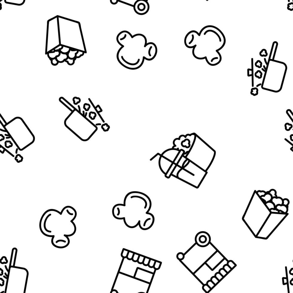 Popcorn Tasty Snack Vector Seamless Pattern