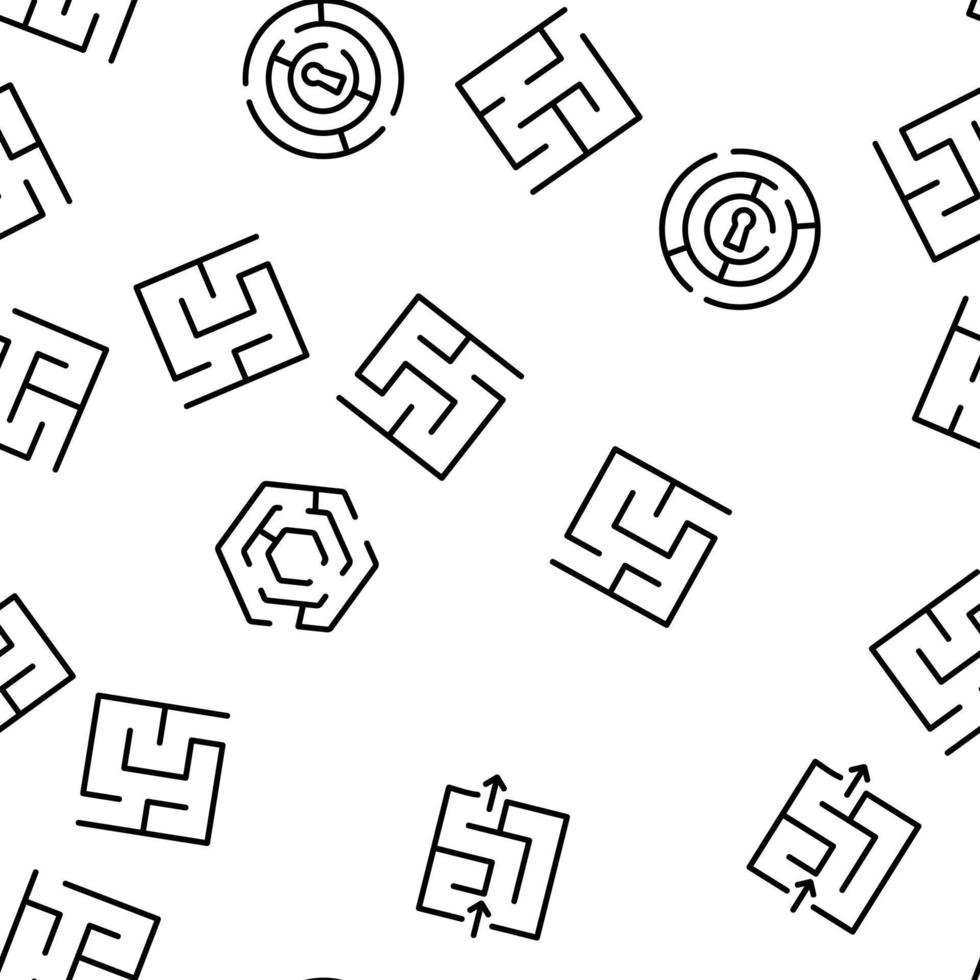 Maze Puzzle Different Vector Seamless Pattern