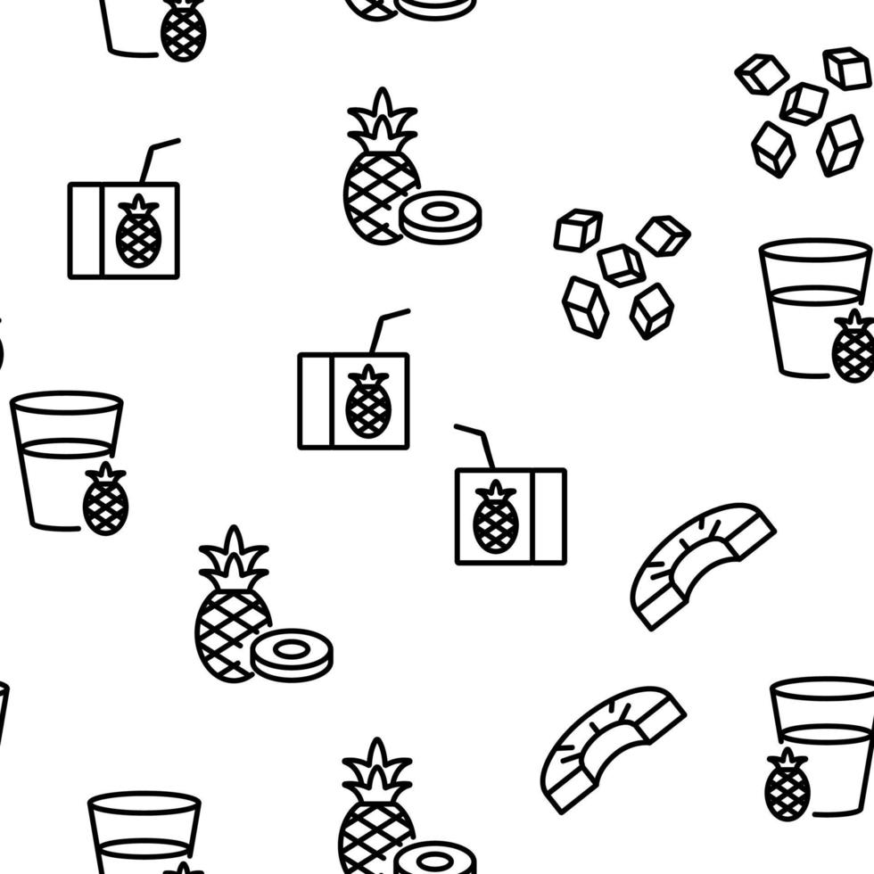 Pineapple Exotic food Vector Seamless Pattern