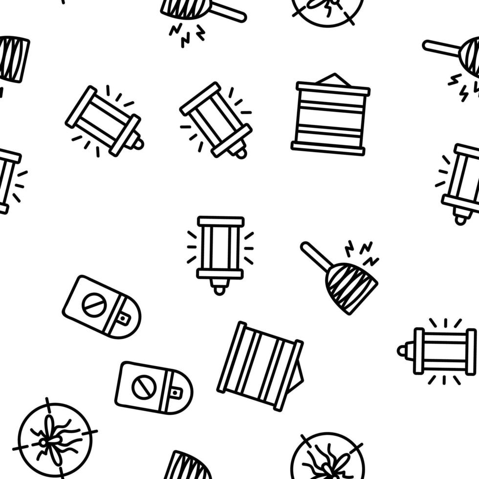 Bug Zapper Equipment Vector Seamless Pattern