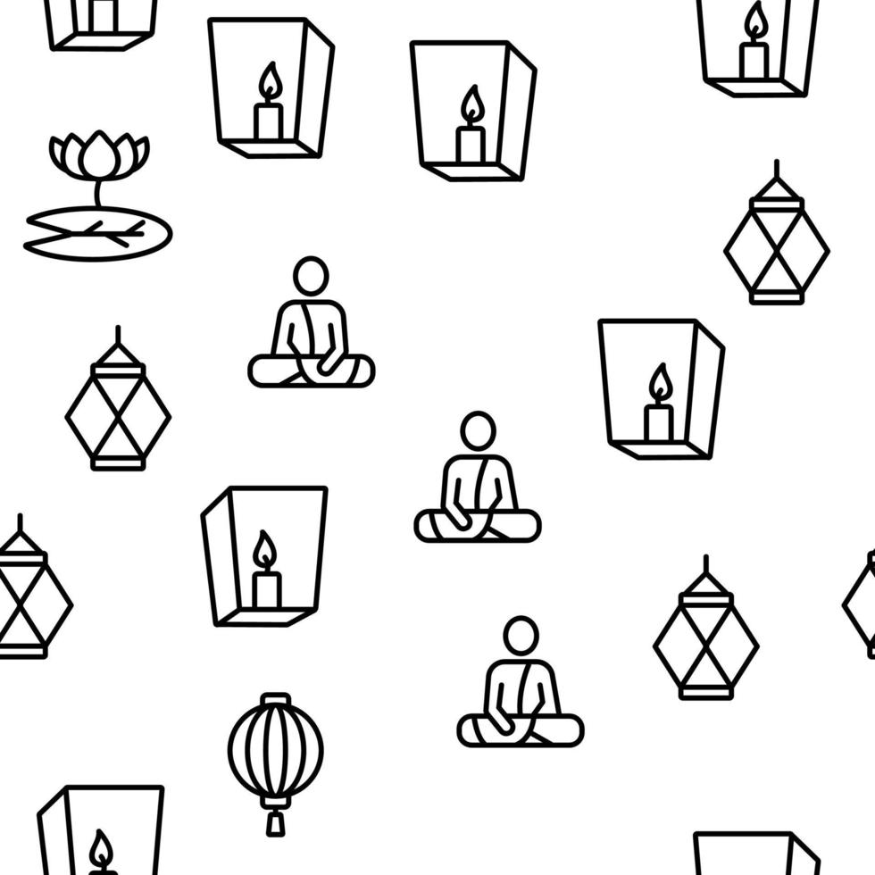 Vesak Day Buddhism Vector Seamless Pattern