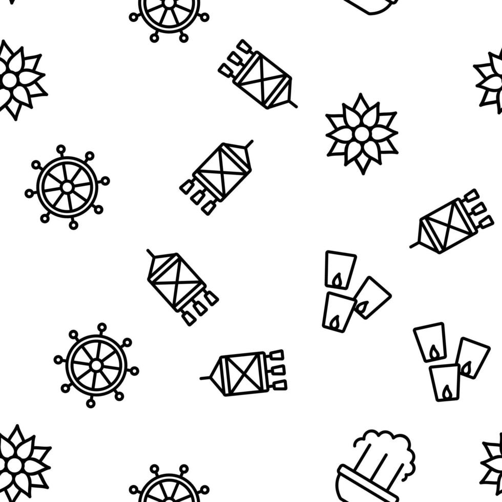 Vesak Day Buddhism Vector Seamless Pattern