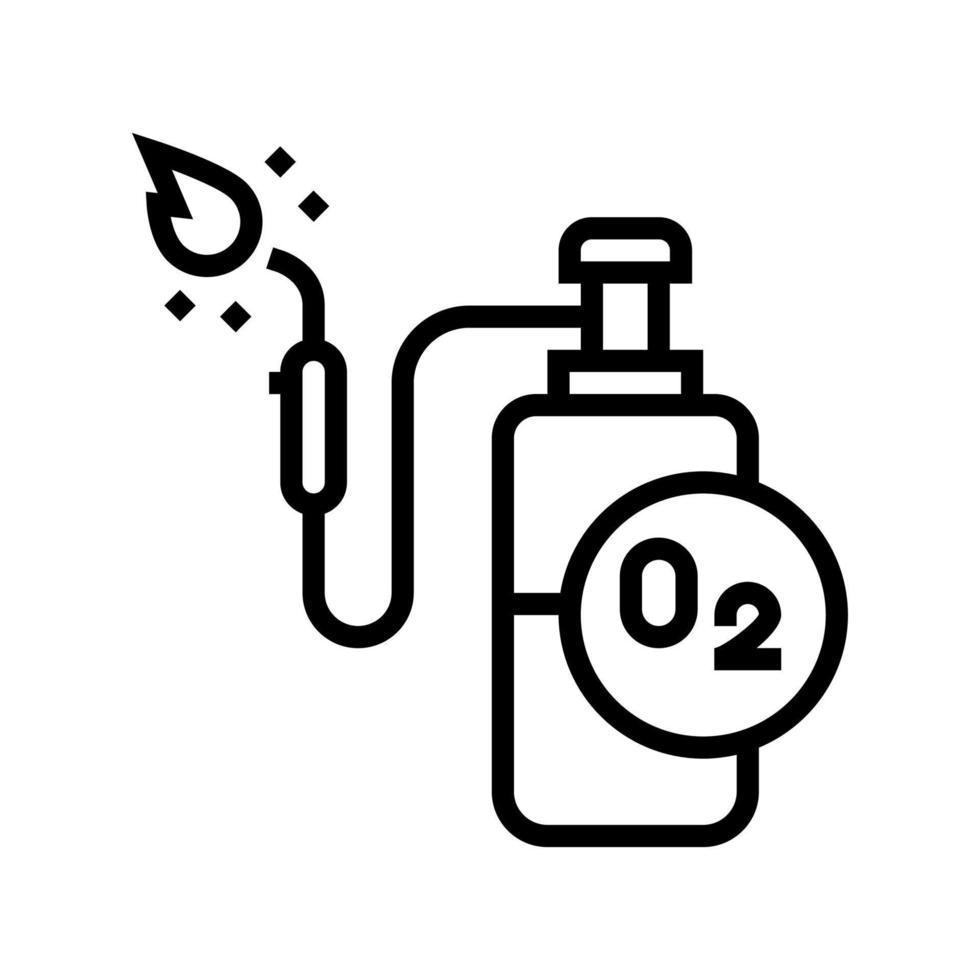oxygen cylinder for welding line icon vector illustration