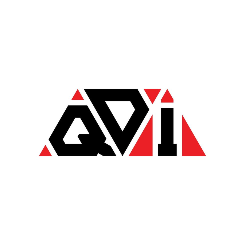 QDI triangle letter logo design with triangle shape. QDI triangle logo design monogram. QDI triangle vector logo template with red color. QDI triangular logo Simple, Elegant, and Luxurious Logo. QDI