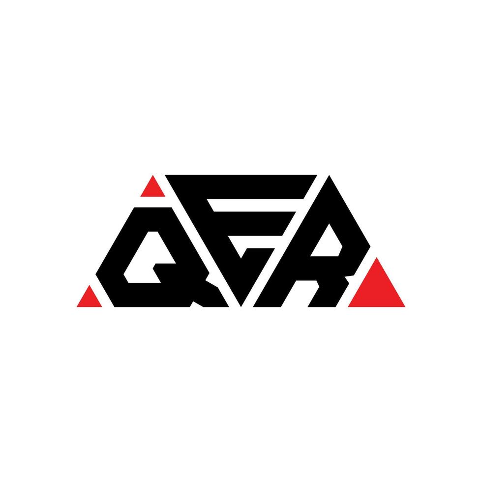 QER triangle letter logo design with triangle shape. QER triangle logo design monogram. QER triangle vector logo template with red color. QER triangular logo Simple, Elegant, and Luxurious Logo. QER