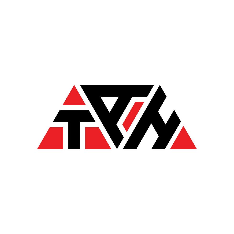 diseño de logotipo de letra de triángulo tah con forma de triángulo. monograma de diseño de logotipo de triángulo tah. plantilla de logotipo de vector de triángulo tah con color rojo. logo triangular tah logo simple, elegante y lujoso. tah