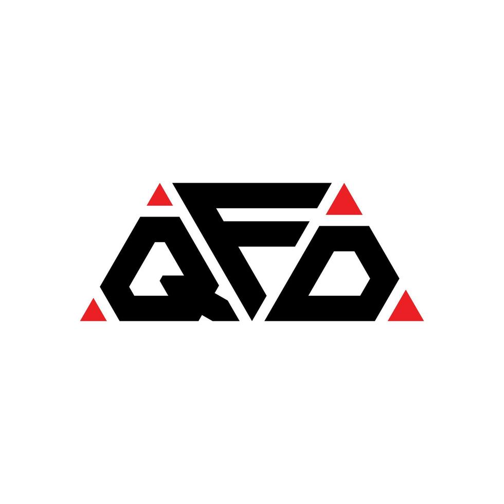 QFD triangle letter logo design with triangle shape. QFD triangle logo design monogram. QFD triangle vector logo template with red color. QFD triangular logo Simple, Elegant, and Luxurious Logo. QFD