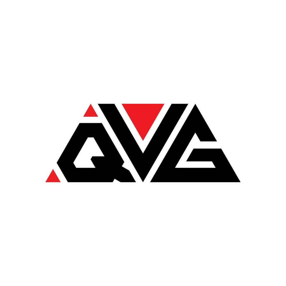 QVG triangle letter logo design with triangle shape. QVG triangle logo design monogram. QVG triangle vector logo template with red color. QVG triangular logo Simple, Elegant, and Luxurious Logo. QVG