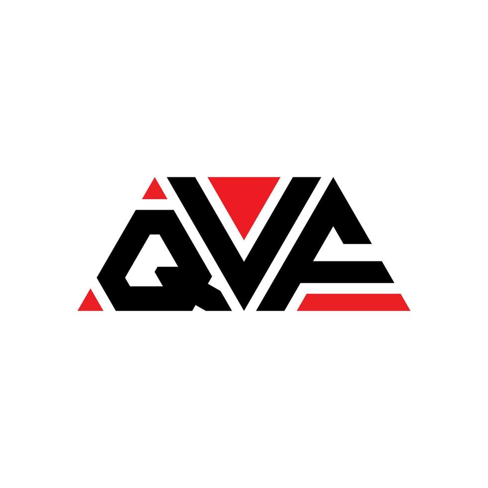 diseño de logotipo de letra triangular qvf con forma de triángulo. monograma de diseño de logotipo de triángulo qvf. plantilla de logotipo de vector de triángulo qvf con color rojo. logotipo triangular qvf logotipo simple, elegante y lujoso. qvf