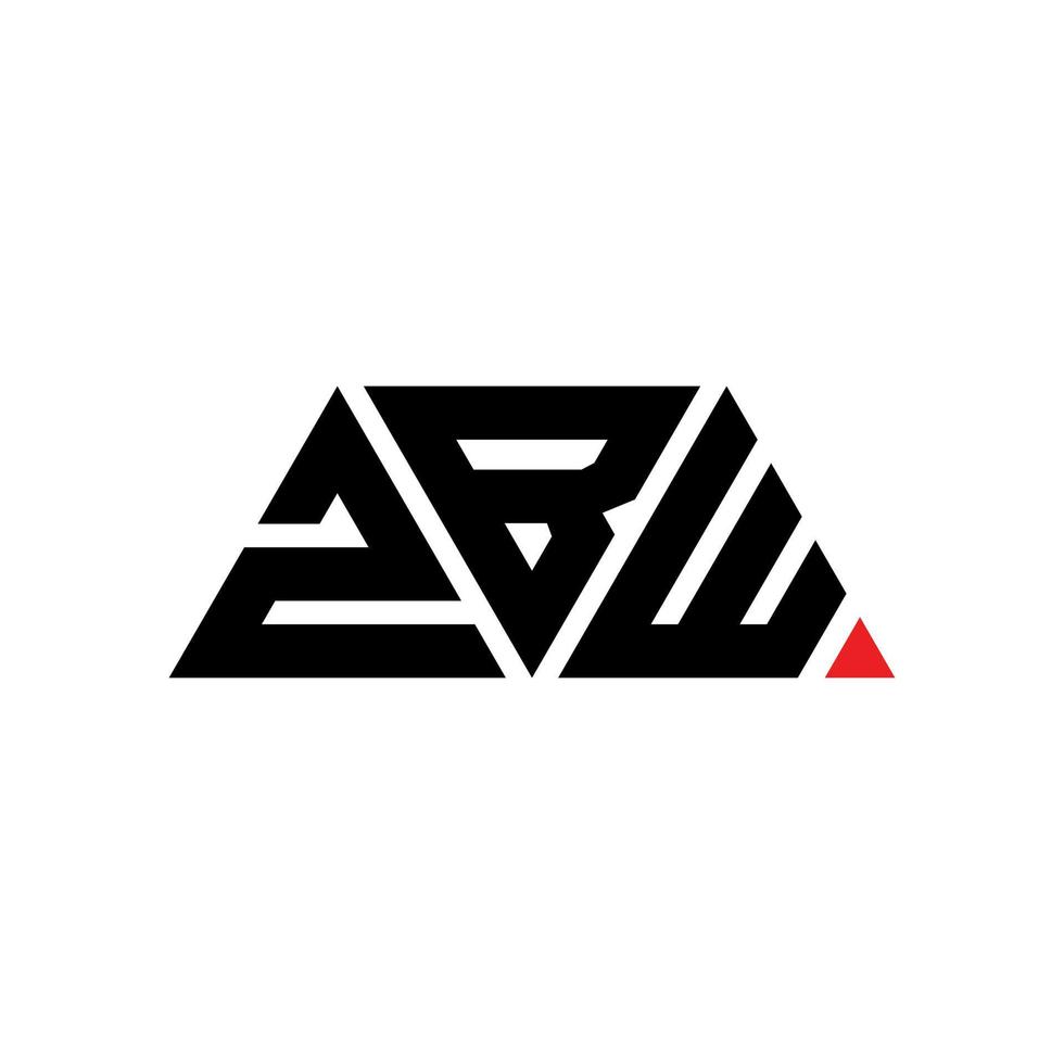 ZBW triangle letter logo design with triangle shape. ZBW triangle logo design monogram. ZBW triangle vector logo template with red color. ZBW triangular logo Simple, Elegant, and Luxurious Logo. ZBW