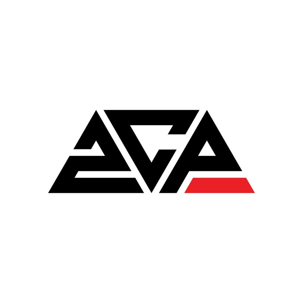 Diseño de logotipo de letra triangular zcp con forma de triángulo. monograma de diseño del logotipo del triángulo zcp. plantilla de logotipo de vector de triángulo zcp con color rojo. logotipo triangular zcp logotipo simple, elegante y lujoso. zcp