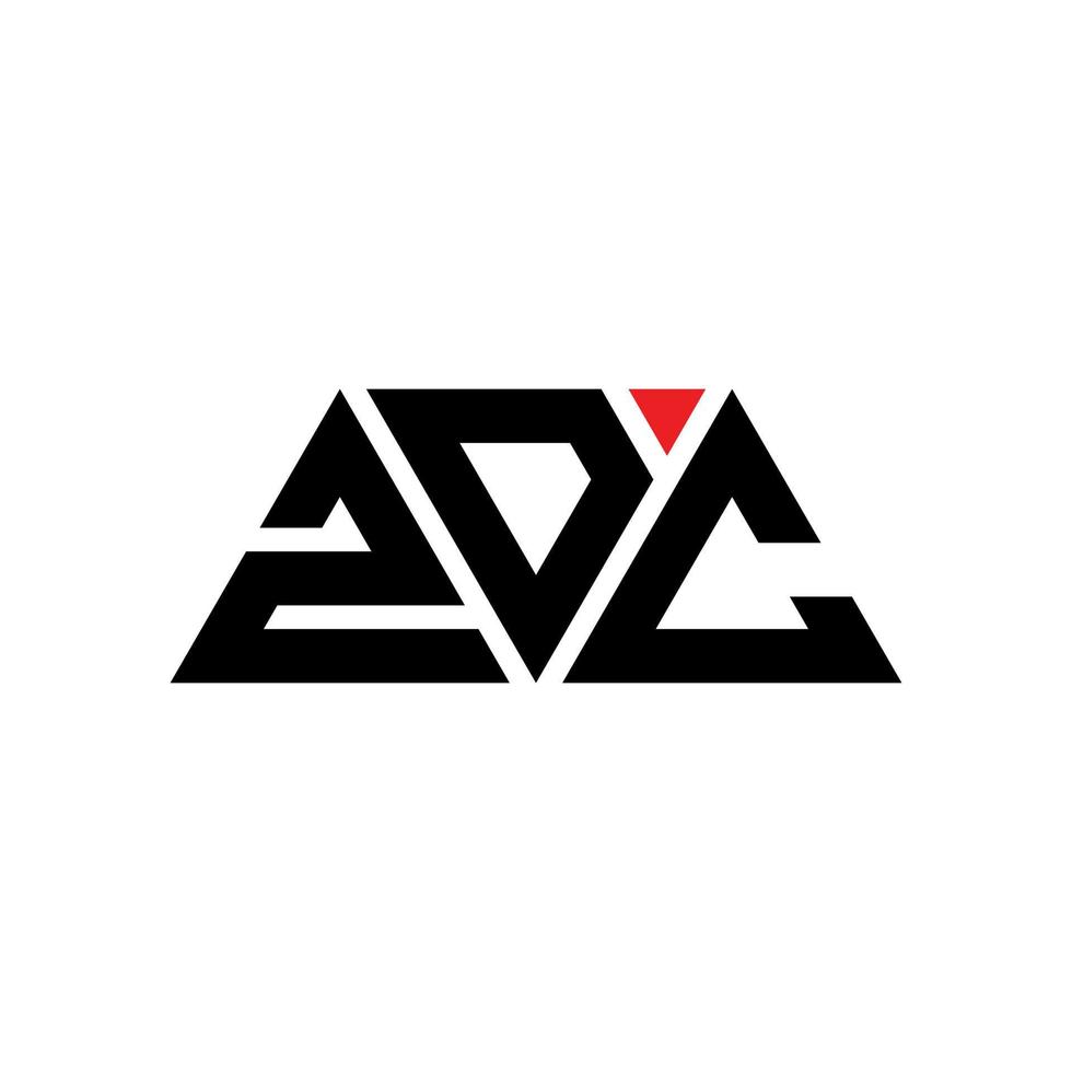 Diseño de logotipo de letra triangular zdc con forma de triángulo. monograma de diseño del logotipo del triángulo zdc. plantilla de logotipo de vector de triángulo zdc con color rojo. logotipo triangular zdc logotipo simple, elegante y lujoso. DC Z