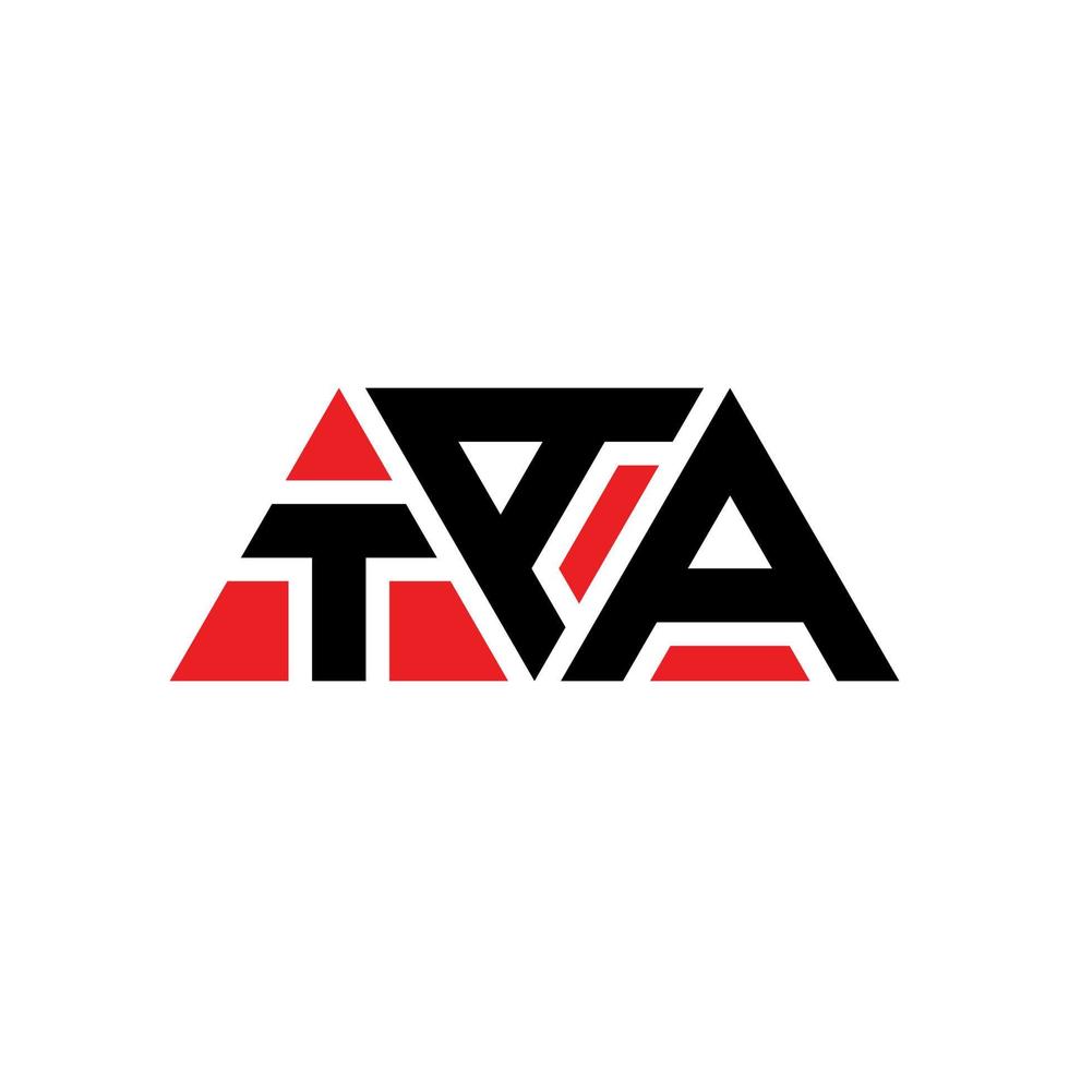 diseño de logotipo de letra triangular taa con forma de triángulo. monograma de diseño de logotipo de triángulo taa. plantilla de logotipo de vector de triángulo taa con color rojo. logo triangular taa logo simple, elegante y lujoso. taa