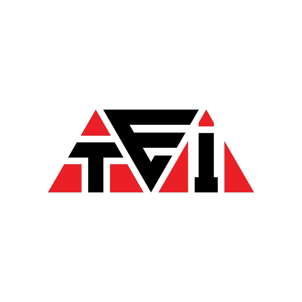 TEI triangle letter logo design with triangle shape. TEI triangle logo design monogram. TEI triangle vector logo template with red color. TEI triangular logo Simple, Elegant, and Luxurious Logo. TEI