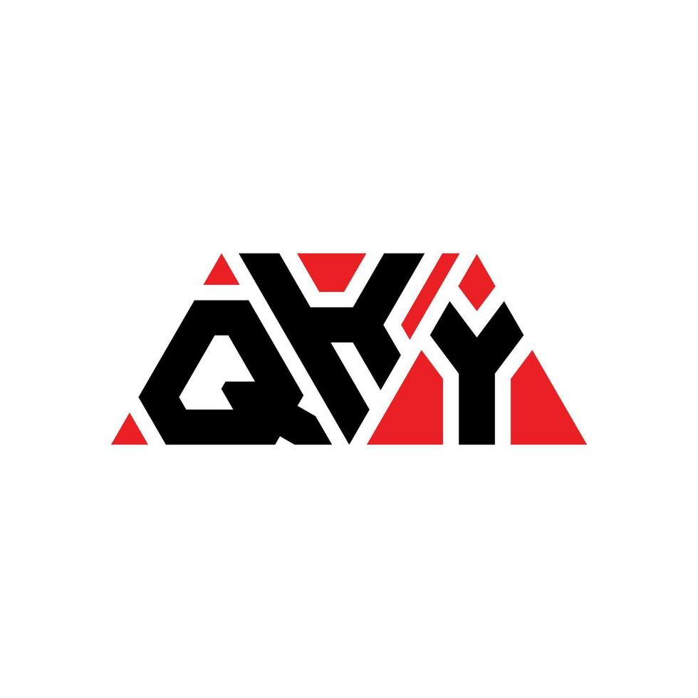 QKY triangle letter logo design with triangle shape. QKY triangle logo design monogram. QKY triangle vector logo template with red color. QKY triangular logo Simple, Elegant, and Luxurious Logo. QKY
