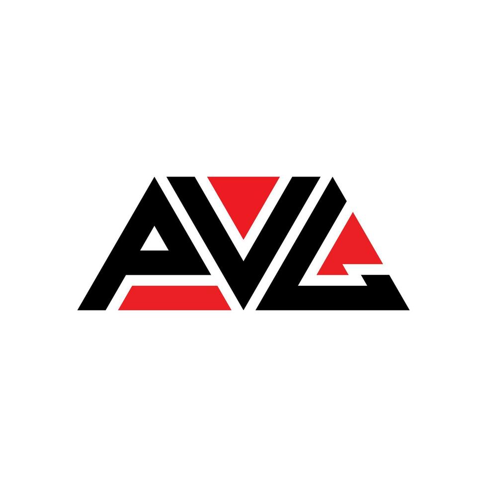 diseño de logotipo de letra de triángulo pvl con forma de triángulo. monograma de diseño de logotipo de triángulo pvl. plantilla de logotipo de vector de triángulo pvl con color rojo. logotipo triangular pvl logotipo simple, elegante y lujoso. pvl