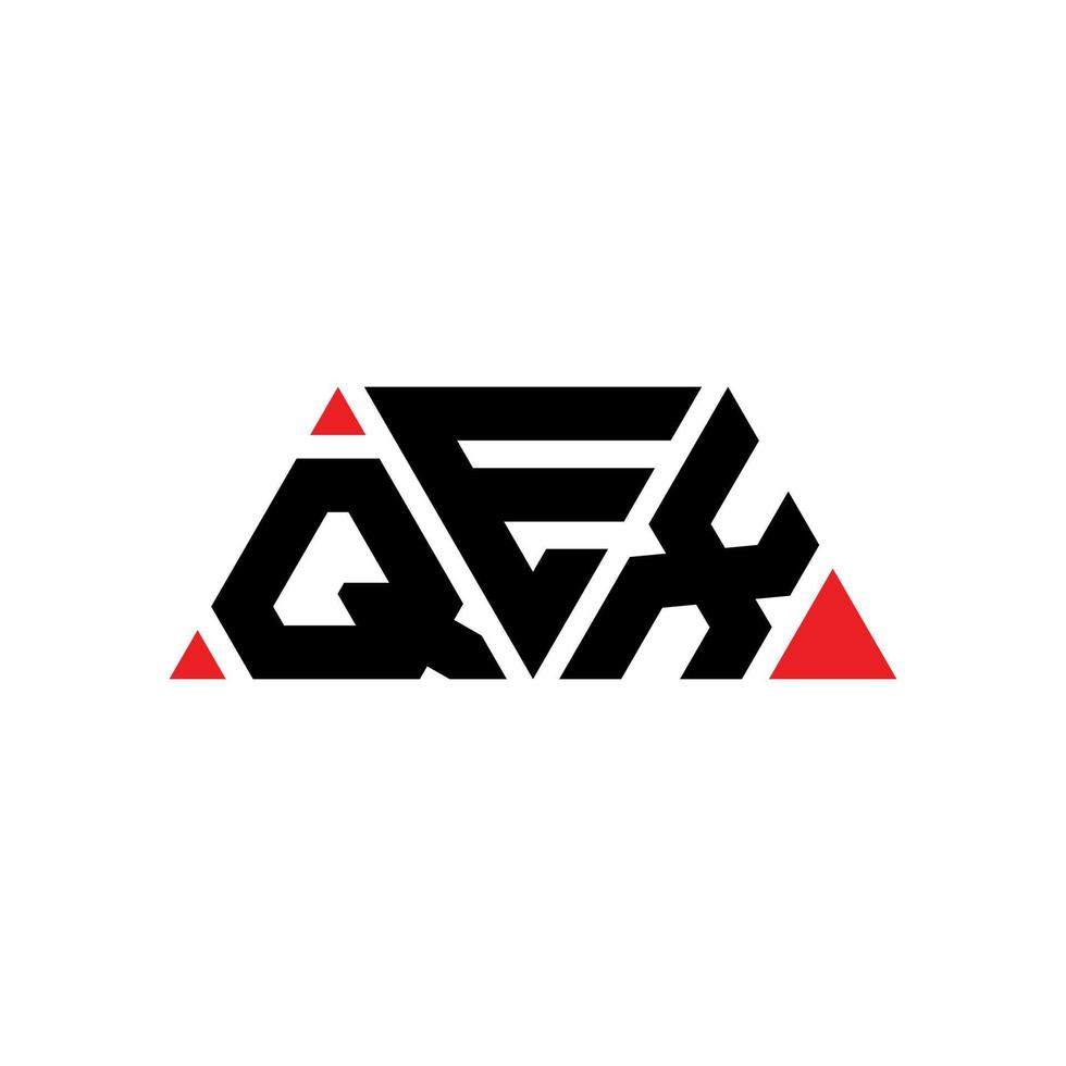 diseño de logotipo de letra triangular qex con forma de triángulo. monograma de diseño del logotipo del triángulo qex. plantilla de logotipo de vector de triángulo qex con color rojo. logotipo triangular qex logotipo simple, elegante y lujoso. qex