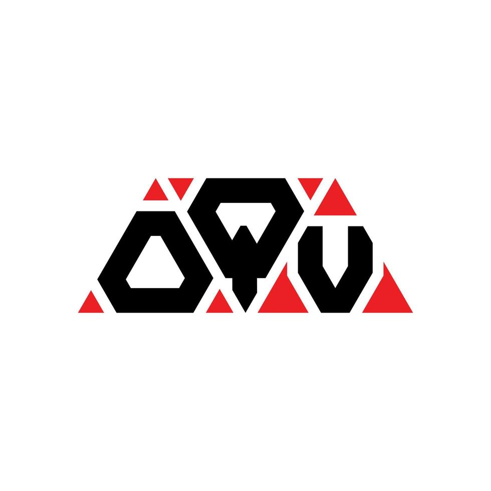 OQV triangle letter logo design with triangle shape. OQV triangle logo design monogram. OQV triangle vector logo template with red color. OQV triangular logo Simple, Elegant, and Luxurious Logo. OQV