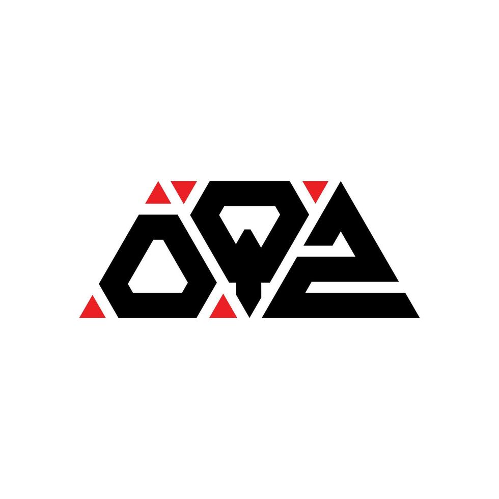 diseño de logotipo de letra triangular oqz con forma de triángulo. monograma de diseño del logotipo del triángulo oqz. plantilla de logotipo de vector de triángulo oqz con color rojo. logotipo triangular oqz logotipo simple, elegante y lujoso. oqz