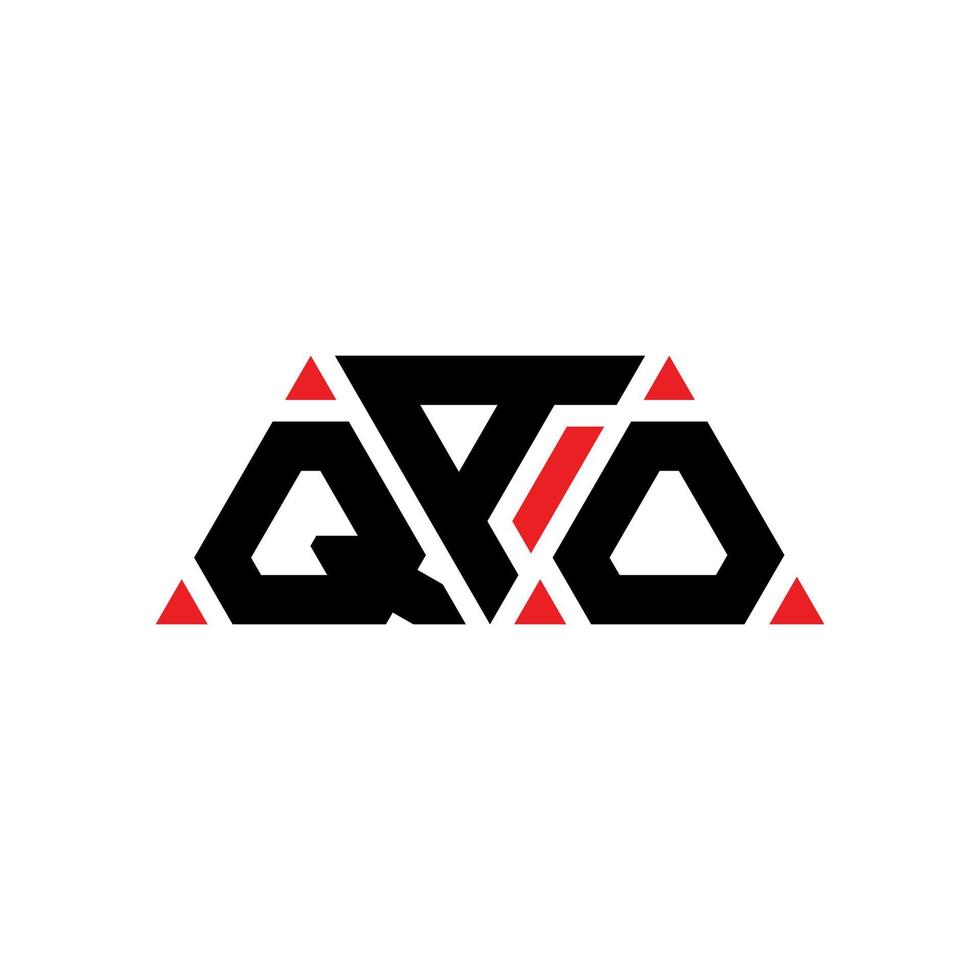 diseño de logotipo de letra triangular qao con forma de triángulo. monograma de diseño del logotipo del triángulo qao. plantilla de logotipo de vector de triángulo qao con color rojo. logotipo triangular qao logotipo simple, elegante y lujoso. qao