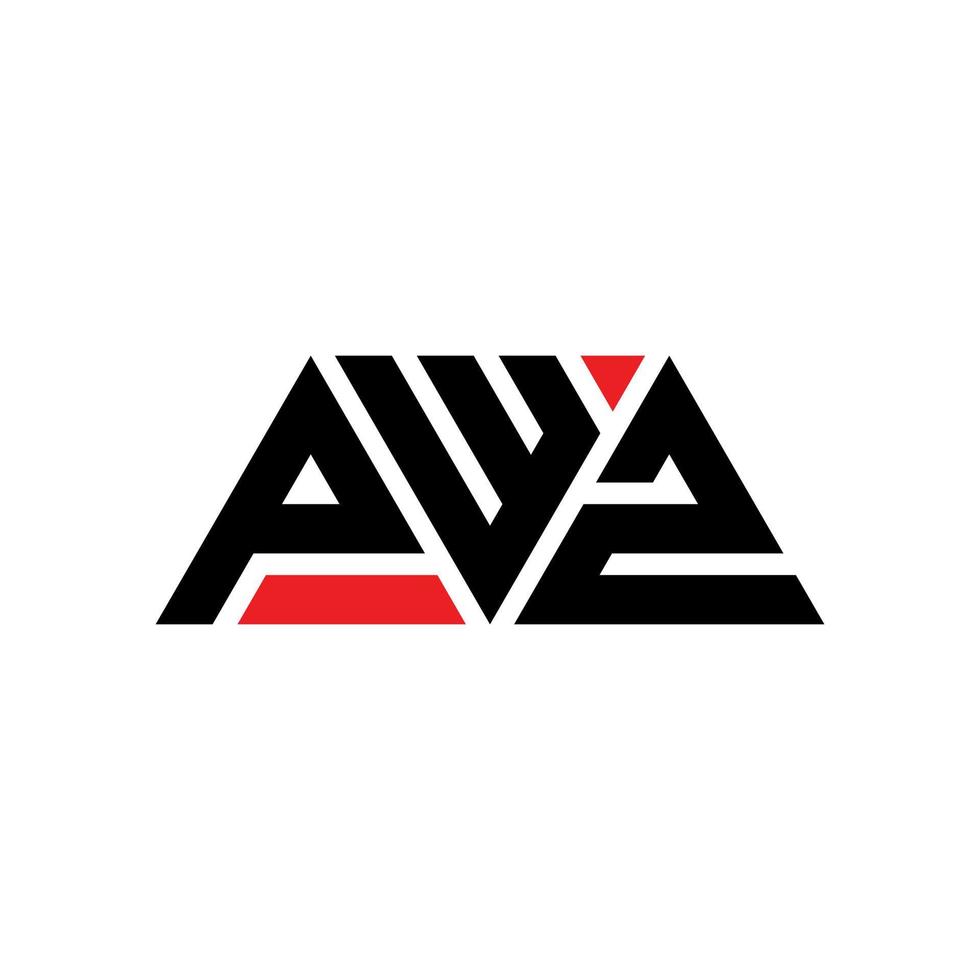 diseño de logotipo de letra triangular pwz con forma de triángulo. monograma de diseño del logotipo del triángulo pwz. plantilla de logotipo de vector de triángulo pwz con color rojo. logotipo triangular pwz logotipo simple, elegante y lujoso. pwz