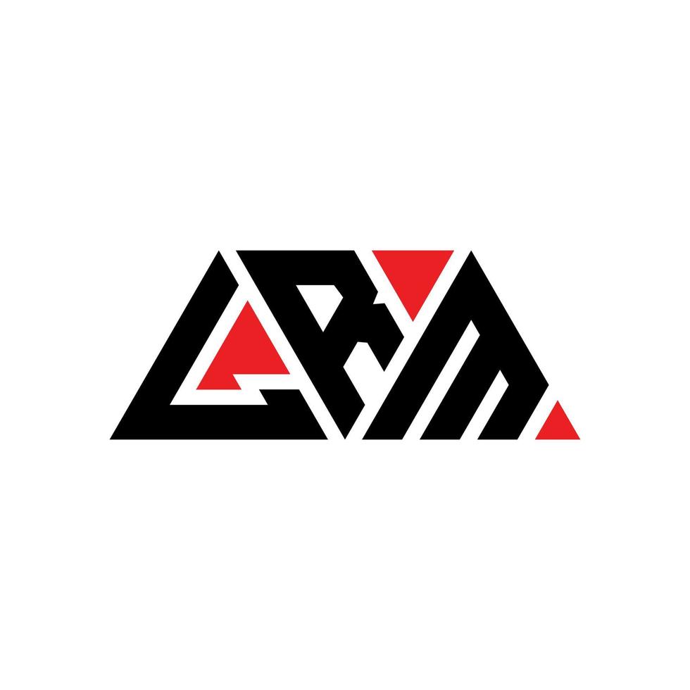 Diseño de logotipo de letra triangular lrm con forma de triángulo. monograma de diseño de logotipo de triángulo lrm. plantilla de logotipo de vector de triángulo lrm con color rojo. logotipo triangular lrm logotipo simple, elegante y lujoso. yo