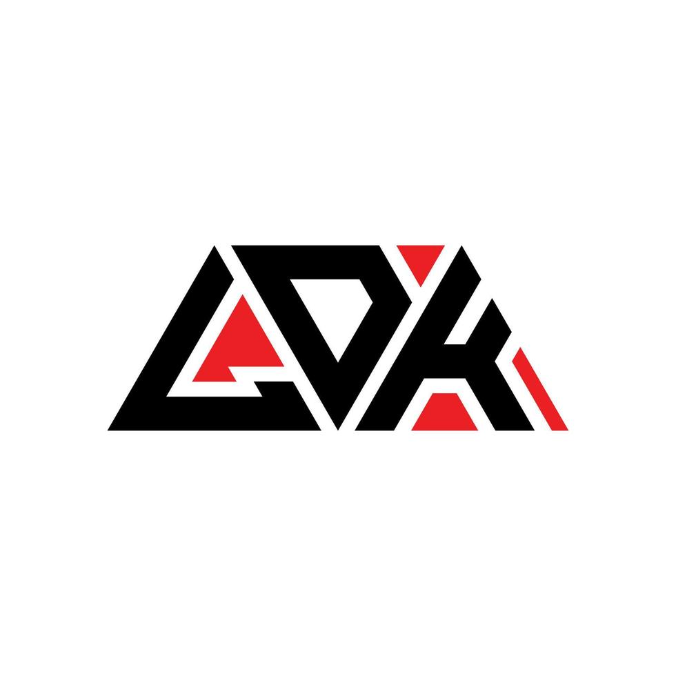 diseño de logotipo de letra triangular ldk con forma de triángulo. monograma de diseño de logotipo de triángulo ldk. plantilla de logotipo de vector de triángulo ldk con color rojo. logotipo triangular ldk logotipo simple, elegante y lujoso. ldk