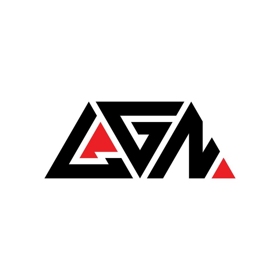 LGN triangle letter logo design with triangle shape. LGN triangle logo design monogram. LGN triangle vector logo template with red color. LGN triangular logo Simple, Elegant, and Luxurious Logo. LGN