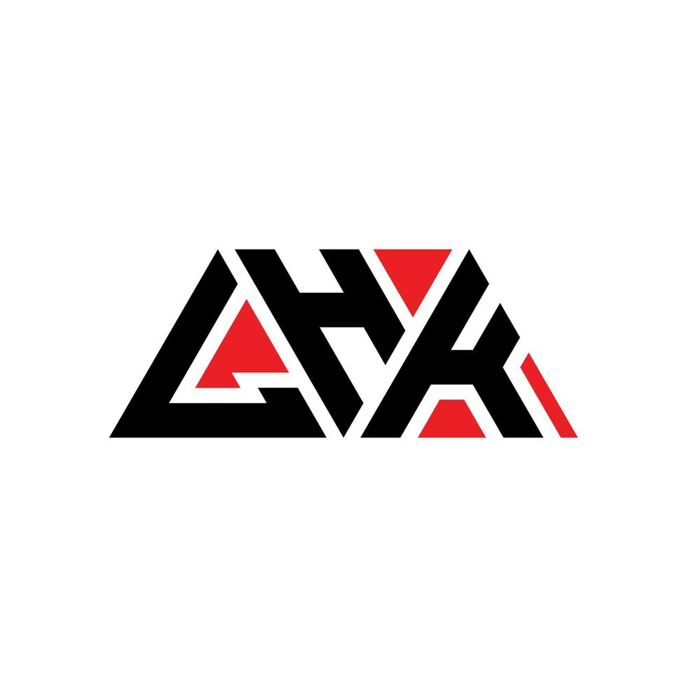 Diseño de logotipo de letra triangular lhk con forma de triángulo. monograma de diseño del logotipo del triángulo lhk. plantilla de logotipo de vector de triángulo lhk con color rojo. logo triangular lhk logo simple, elegante y lujoso. lhk