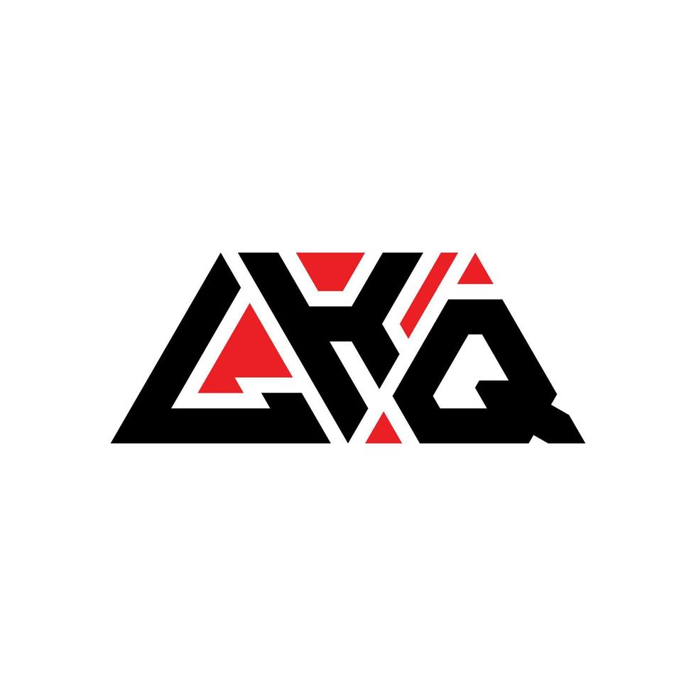 LKQ triangle letter logo design with triangle shape. LKQ triangle logo design monogram. LKQ triangle vector logo template with red color. LKQ triangular logo Simple, Elegant, and Luxurious Logo. LKQ