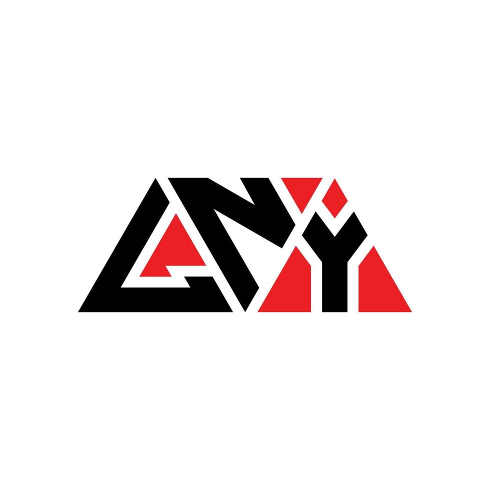 LNY triangle letter logo design with triangle shape. LNY triangle logo design monogram. LNY triangle vector logo template with red color. LNY triangular logo Simple, Elegant, and Luxurious Logo. LNY
