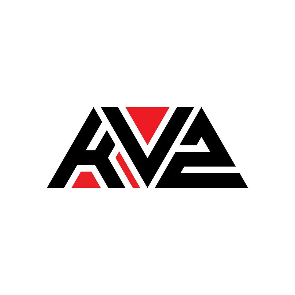 diseño de logotipo de letra triangular kvz con forma de triángulo. monograma de diseño del logotipo del triángulo kvz. plantilla de logotipo de vector de triángulo kvz con color rojo. logotipo triangular kvz logotipo simple, elegante y lujoso. kvz