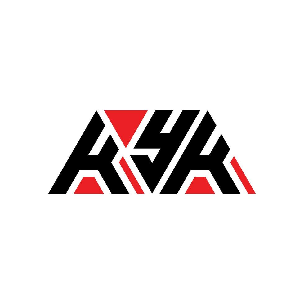 diseño de logotipo de letra triangular kyk con forma de triángulo. monograma de diseño del logotipo del triángulo kyk. plantilla de logotipo de vector de triángulo kyk con color rojo. logo triangular kyk logo simple, elegante y lujoso. kyk