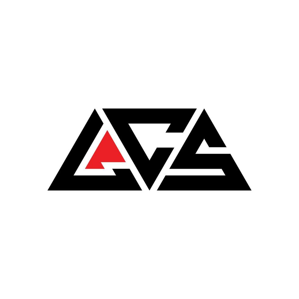 Diseño de logotipo de letra triangular lcs con forma de triángulo. Monograma de diseño de logotipo de triángulo lcs. Plantilla de logotipo de vector de triángulo lcs con color rojo. logotipo triangular lcs logotipo simple, elegante y lujoso. lcs