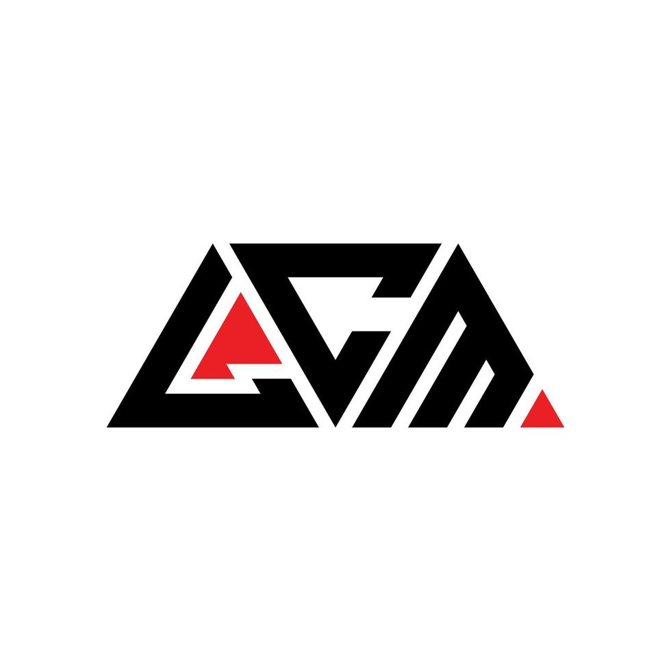 Diseño de logotipo de letra triangular lcm con forma de triángulo. monograma de diseño de logotipo de triángulo de lcm. plantilla de logotipo de vector de triángulo lcm con color rojo. logotipo triangular de lcm logotipo simple, elegante y lujoso. mcm
