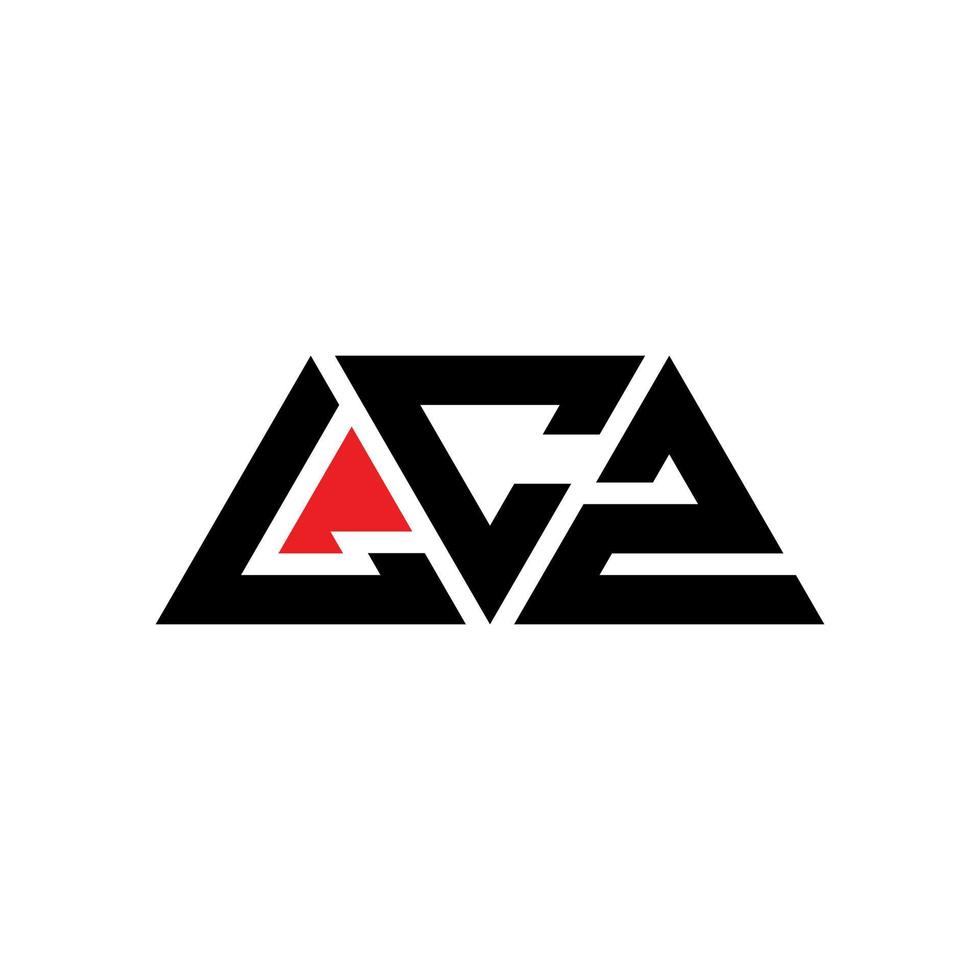 Diseño de logotipo de letra triangular lcz con forma de triángulo. monograma de diseño de logotipo de triángulo lcz. Plantilla de logotipo de vector de triángulo lcz con color rojo. logotipo triangular lcz logotipo simple, elegante y lujoso. lcz