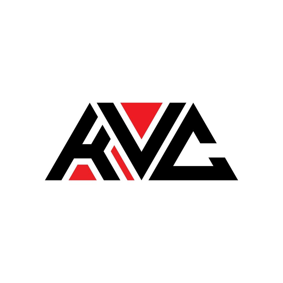 diseño de logotipo de letra triangular kvc con forma de triángulo. monograma de diseño del logotipo del triángulo kvc. plantilla de logotipo de vector de triángulo kvc con color rojo. logotipo triangular kvc logotipo simple, elegante y lujoso. kvc