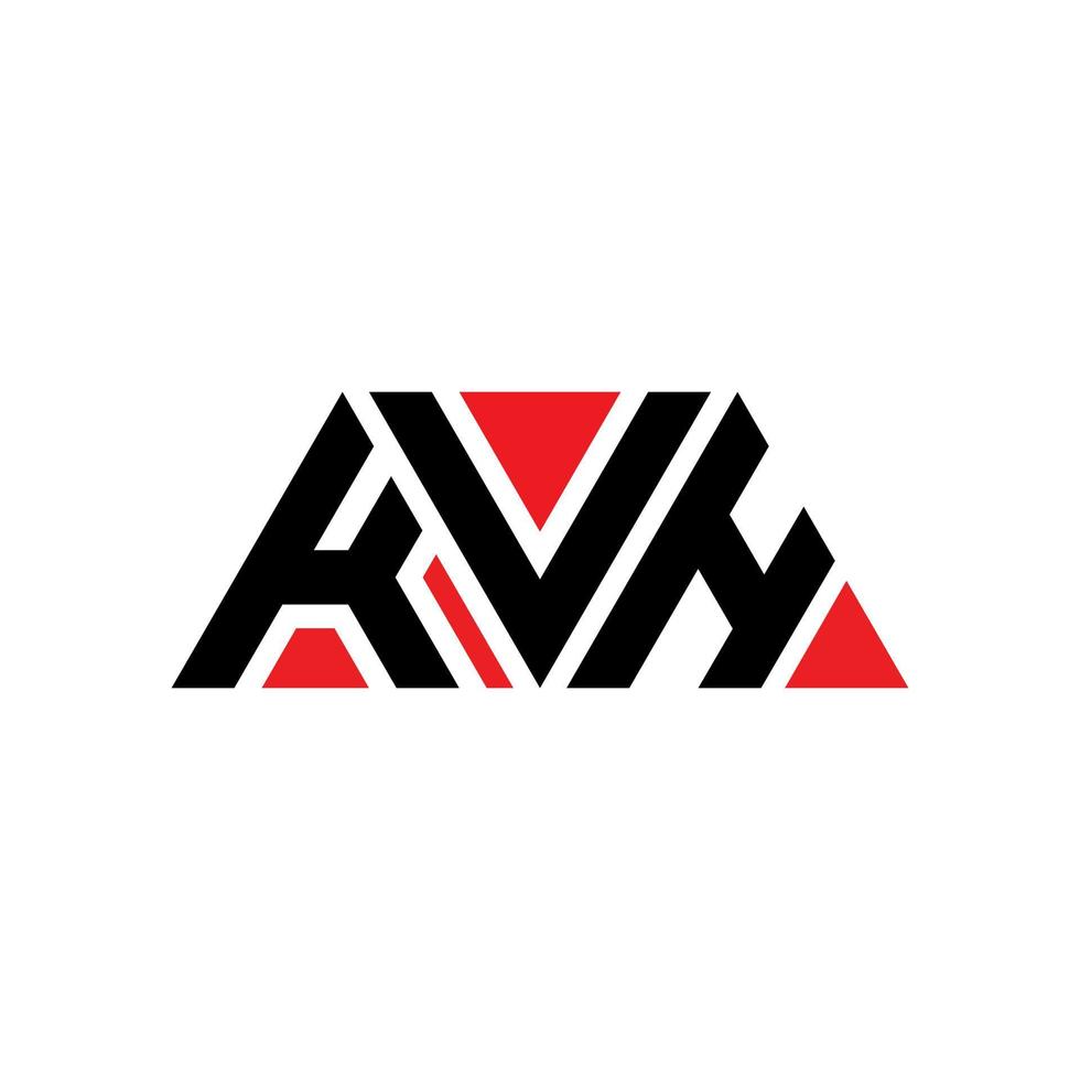 diseño de logotipo de letra triangular kvh con forma de triángulo. monograma de diseño del logotipo del triángulo kvh. plantilla de logotipo de vector de triángulo kvh con color rojo. logotipo triangular kvh logotipo simple, elegante y lujoso. kvh