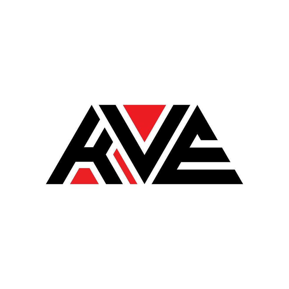 diseño de logotipo de letra triangular kve con forma de triángulo. monograma de diseño de logotipo de triángulo kve. plantilla de logotipo de vector de triángulo kve con color rojo. logotipo triangular kve logotipo simple, elegante y lujoso. kve