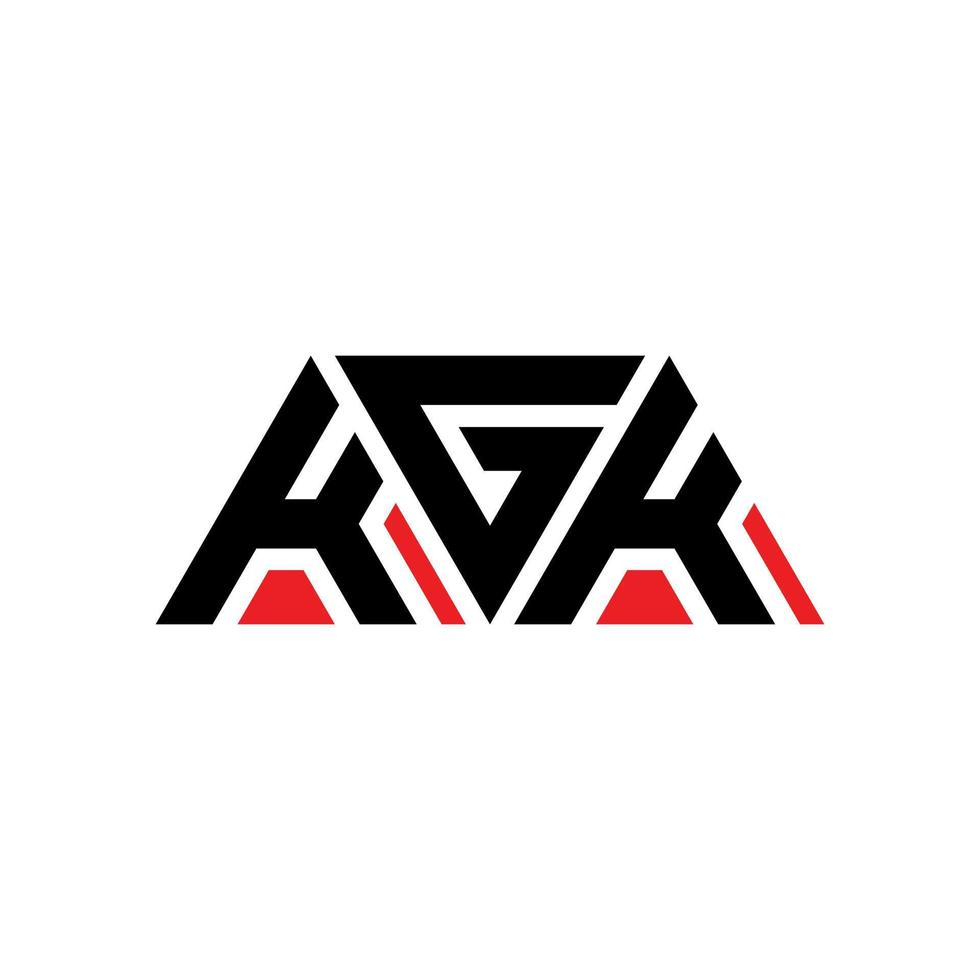 Diseño de logotipo de letra triangular kgk con forma de triángulo. Monograma de diseño de logotipo de triángulo kgk. Plantilla de logotipo de vector de triángulo kgk con color rojo. logotipo triangular kgk logotipo simple, elegante y lujoso. kgk