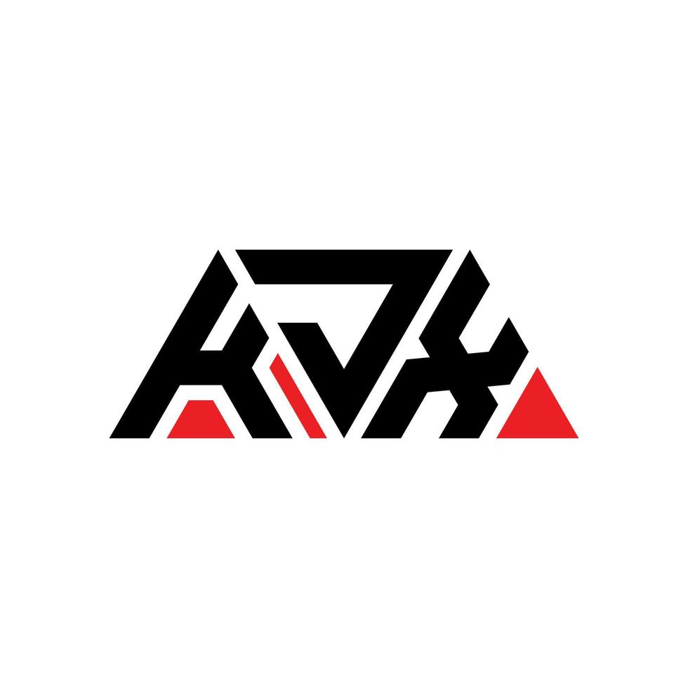 Diseño de logotipo de letra triangular kjx con forma de triángulo. monograma de diseño del logotipo del triángulo kjx. plantilla de logotipo de vector de triángulo kjx con color rojo. logotipo triangular kjx logotipo simple, elegante y lujoso. kjx