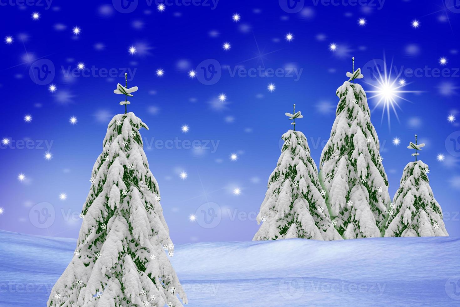 forest in the frost. Winter landscape. Snow covered trees. photo