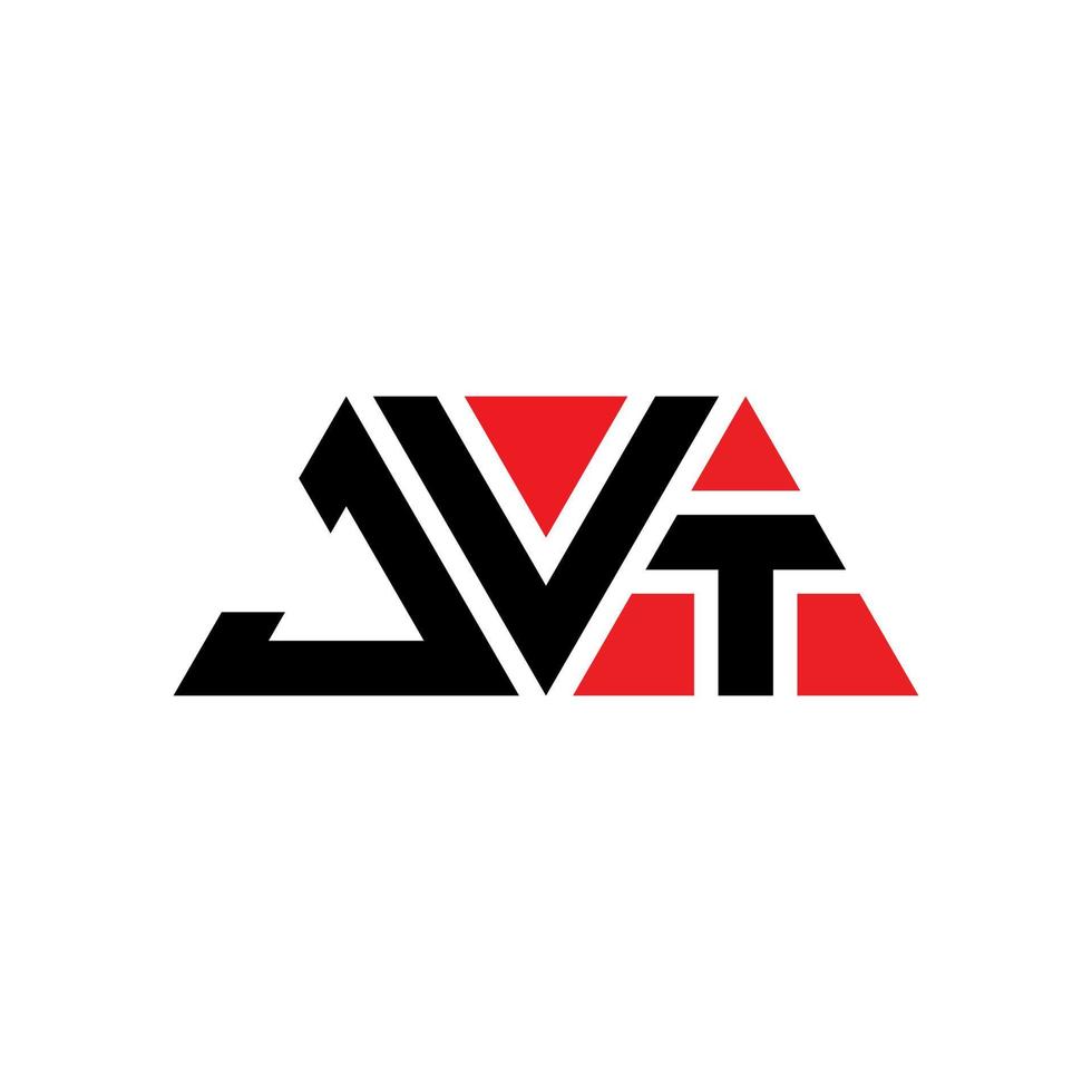 jvt diseño de logotipo de letra triangular con forma de triángulo. monograma de diseño del logotipo del triángulo jvt. Plantilla de logotipo de vector de triángulo jvt con color rojo. logotipo triangular jvt logotipo simple, elegante y lujoso. jvt