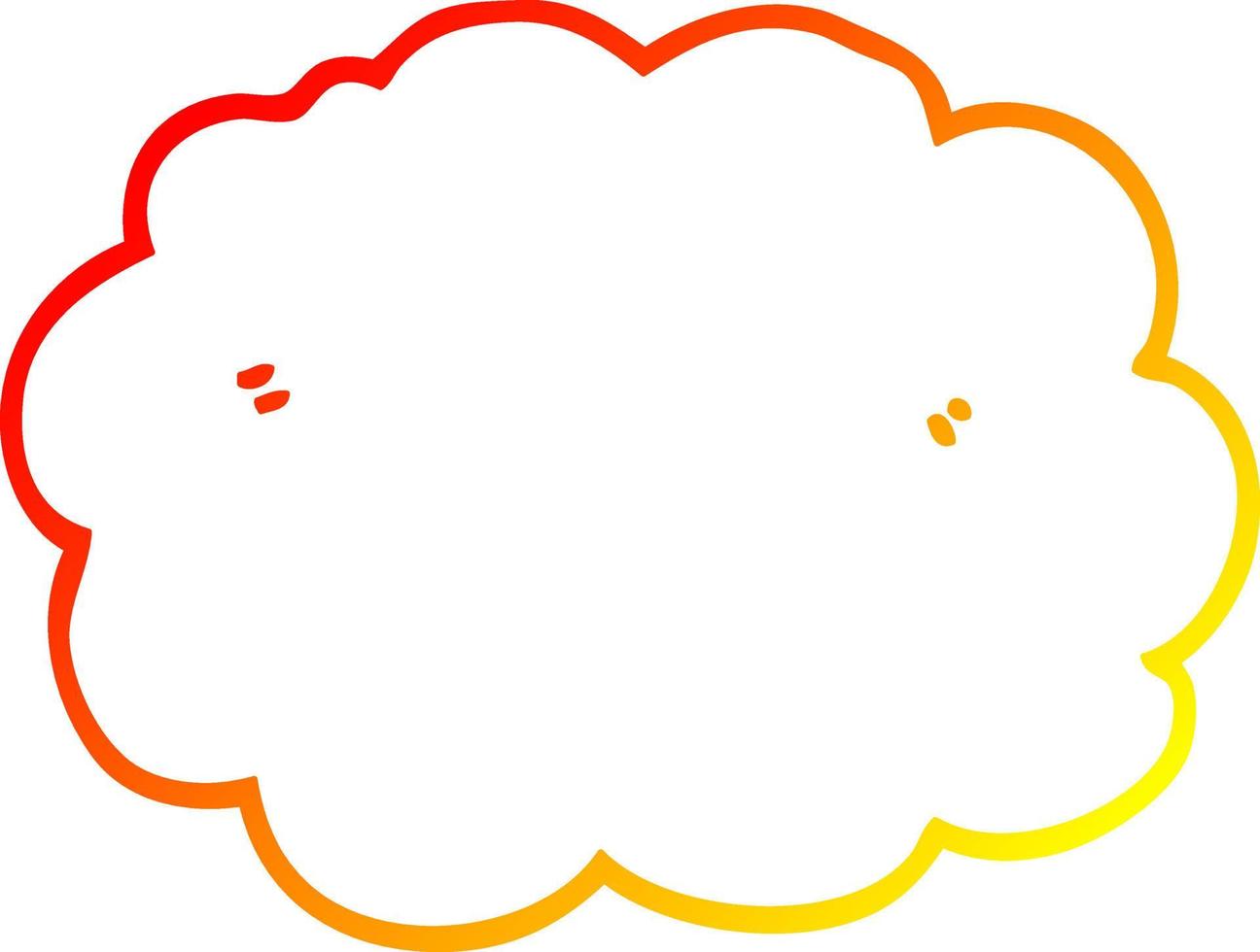 warm gradient line drawing cartoon cloud vector