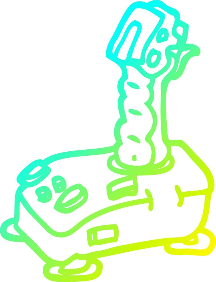 joystick de dibujos animados de dibujo de línea de gradiente frío vector