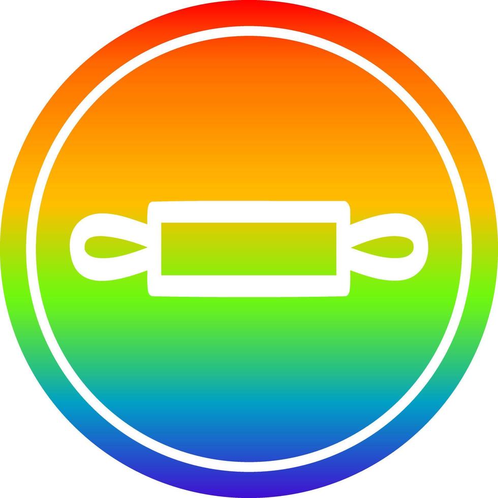rolling pin circular in rainbow spectrum vector