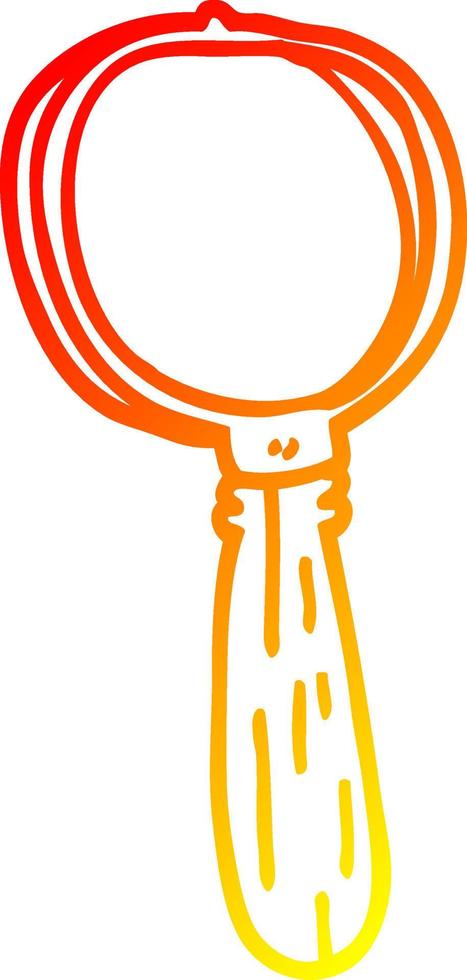 warm gradient line drawing cartoon magnifying glass vector